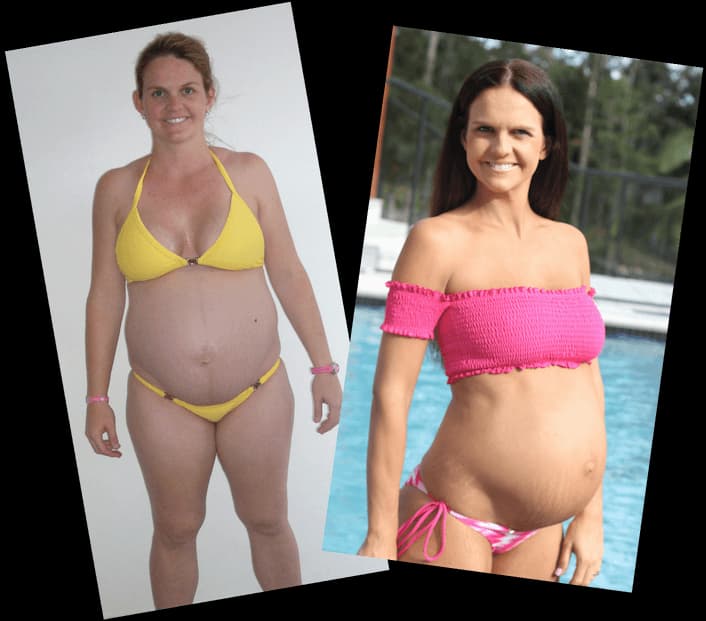 Sharny before and after — PregVICTIM to PregFIT