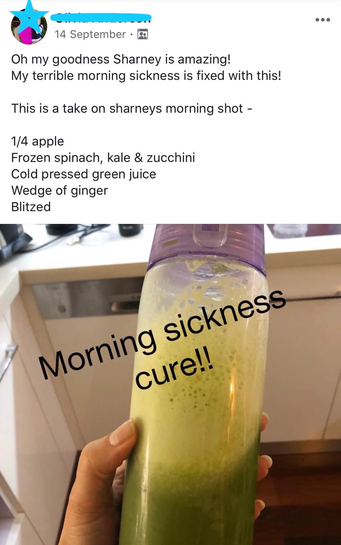 Pregfit mum review — full message screenshot